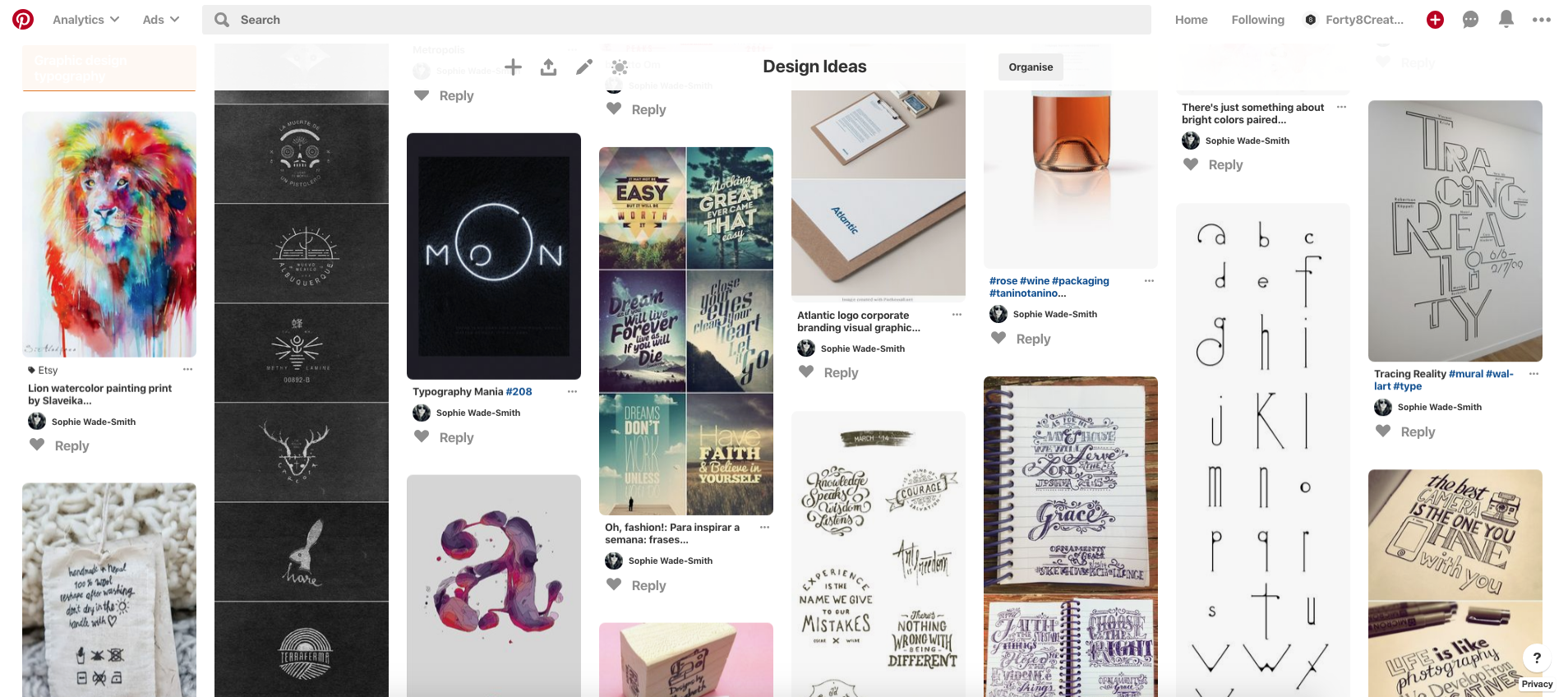 mood board pinterest forty8creates visual identity design ideas